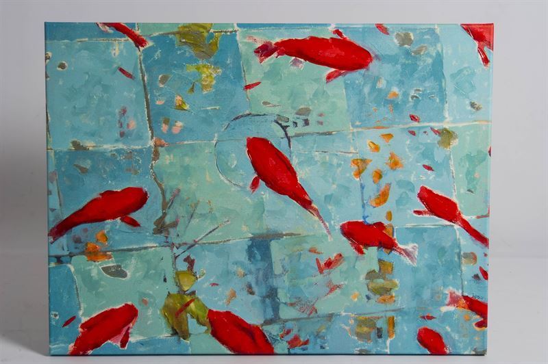 Cuadro peces colores de 90x120 - Imagen 1
