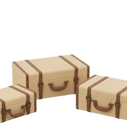 Maleta Decorativa Mediana Beige/Marrón - Imagen 1