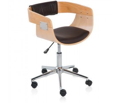 Silla escritorio Polipiel marrón - Imagen 1