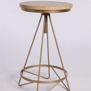 Taburete giratorio con asiento en madera de abeto acabado natural - Imagen 1